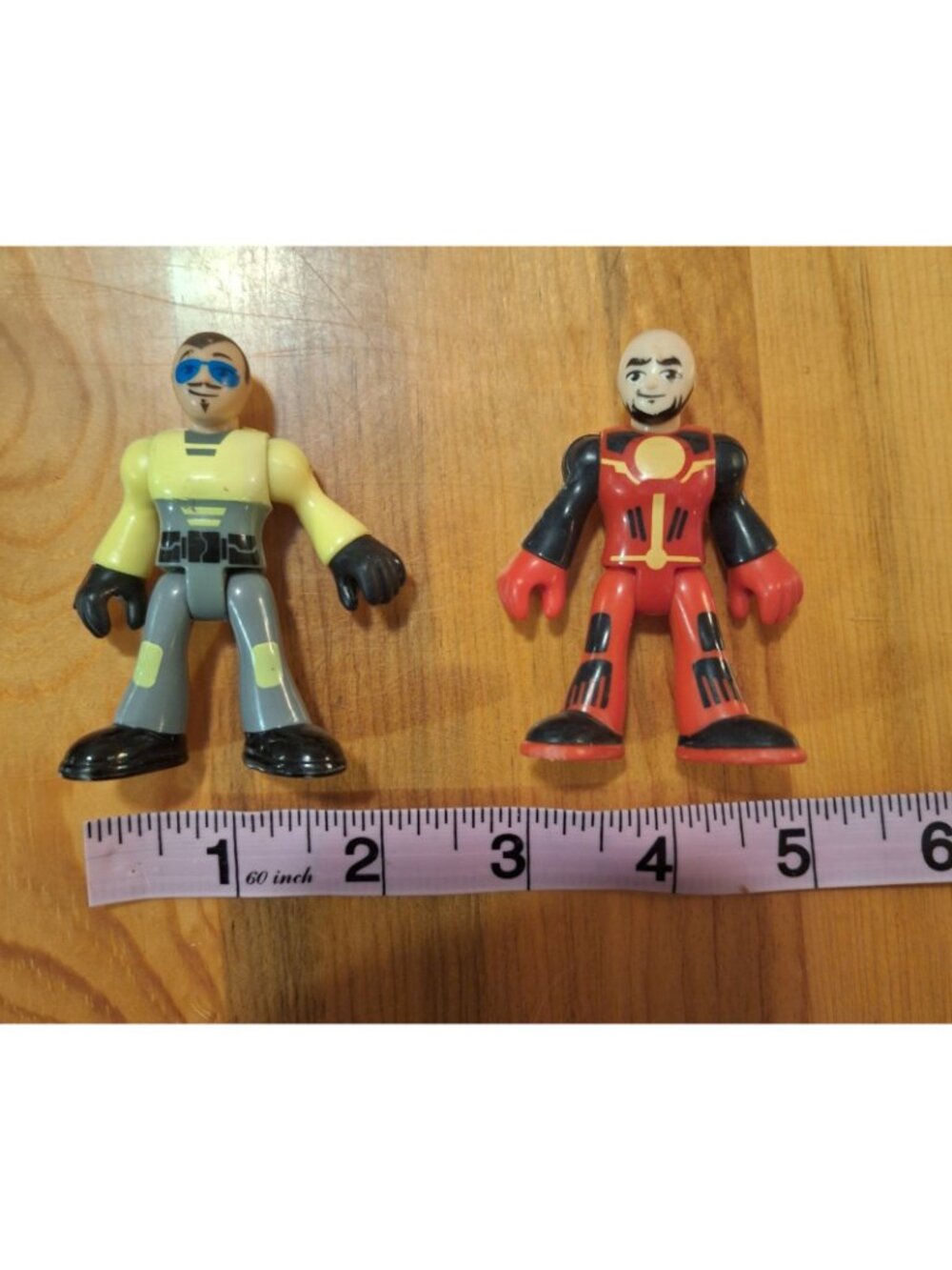 Imaginext Dino Riders 4 Figures 3" Lot Jurassic Dinosaur Yellow Blue Red - Picture 3 of 11